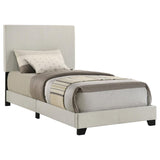 Dorian Fabric Upholstered Twin Panel Bed Cream - 300852T