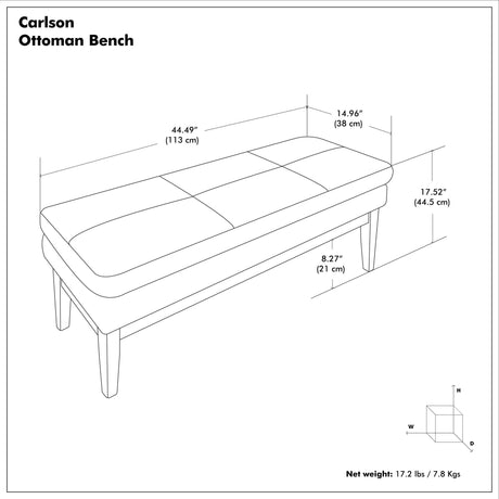 Carlson - Ottoman Bench, Mid Century Design