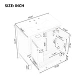 30" Bathroom Vanity With Sink Combo, Multi Functional Bathroom Cabinet With Doors And Drawer - Black