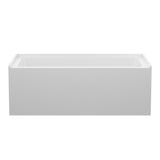 Alcove Soaking Bathtub With Skirt - Back - To - Wall Design - Glossy White