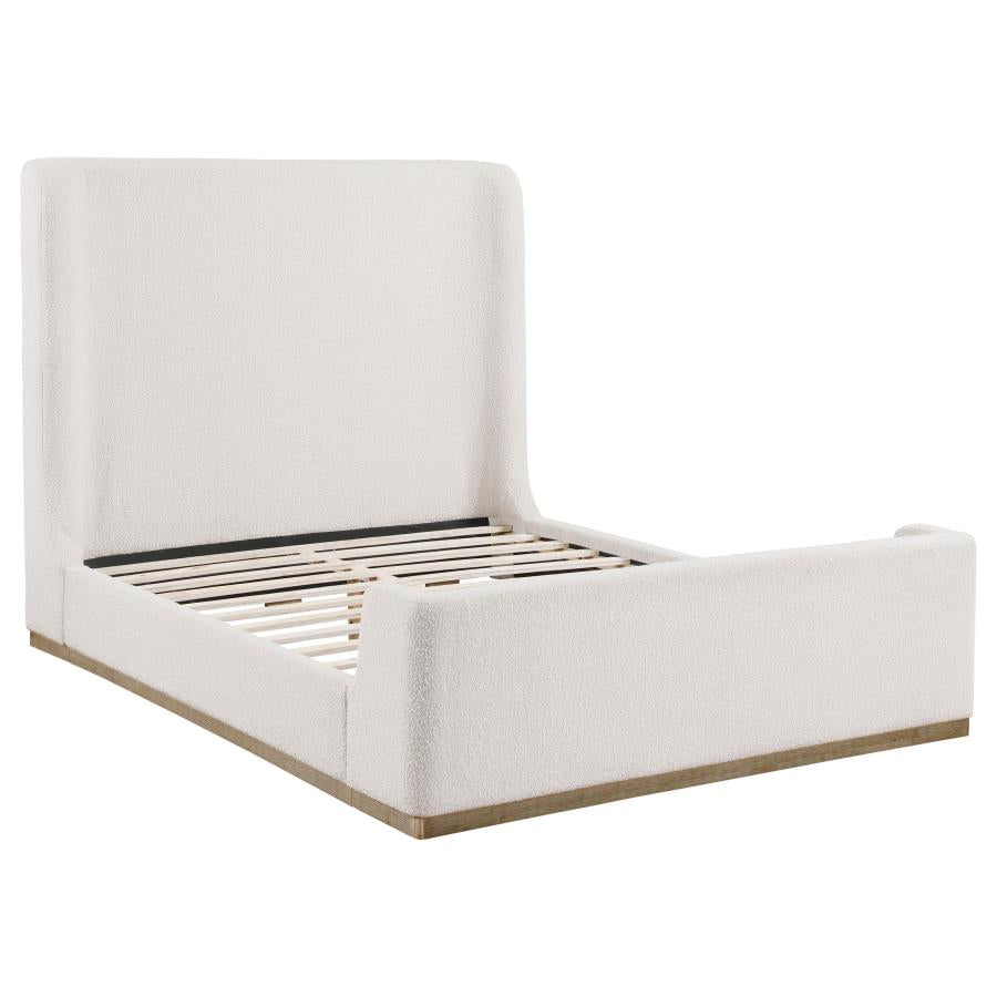 Nala Upholstered Queen Sleigh Bed Cream - 302046Q
