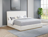 Knox Upholstered EASTERN KING Panel Bed Cream - 302053KE