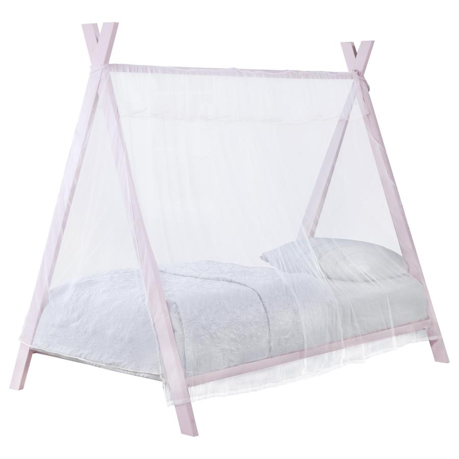 Fultonville Metal Twin Tent Bed with 7-inch Mattress Pink - 302133-SM