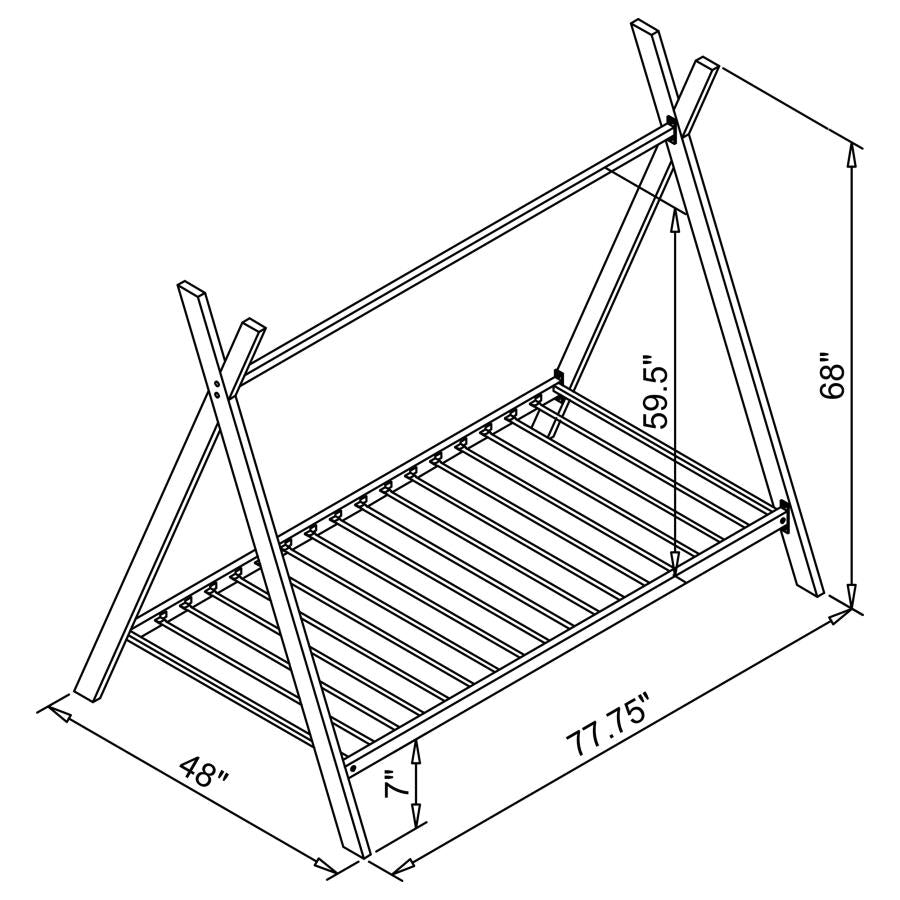 Fultonville Metal Twin Tent Bed with 7-inch Mattress Pink - 302133-SM