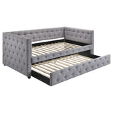 Mockern Upholstered Twin Daybed with Trundle Grey - 302161