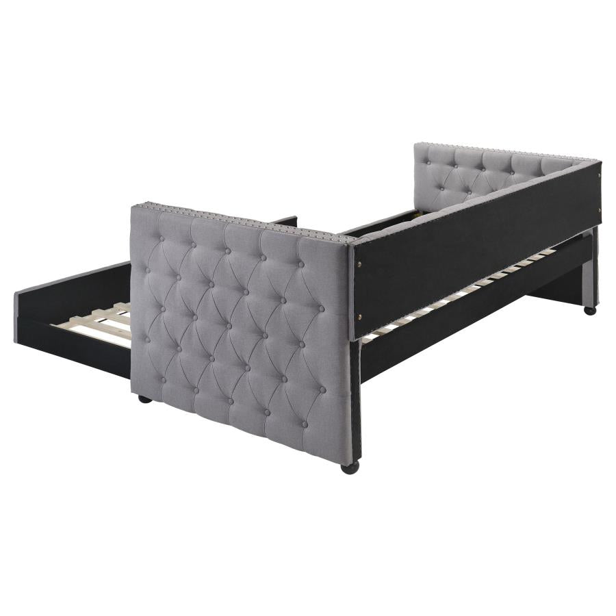 Mockern Upholstered Twin Daybed with Trundle Grey - 302161