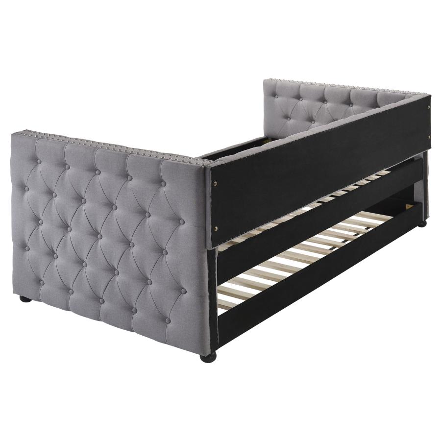 Mockern Upholstered Twin Daybed with Trundle Grey - 302161