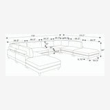 Modern Modular Sectional With Adjustable Back Support