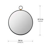 Wall Mirror With Frame, Contemporary Minimalist Accent Mirror For Living Room, Foyer, Entryway, Bedroom - Black