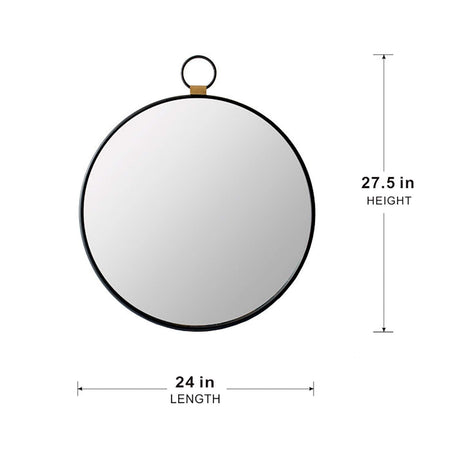 Wall Mirror With Frame, Contemporary Minimalist Accent Mirror For Living Room, Foyer, Entryway, Bedroom - Black