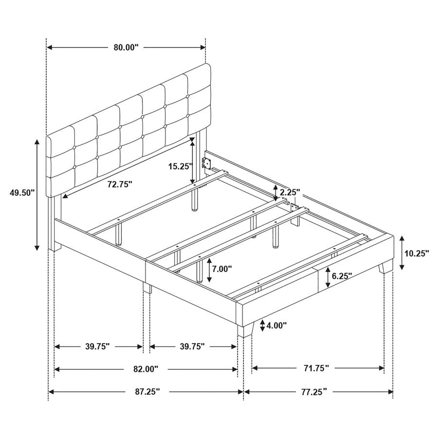 Mapes Upholstered Eastern King Panel Bed Charcoal - 305746KE