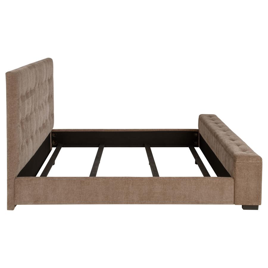 Senna Upholstered Eastern King Audio Flame Visualizer Bed Brown - 305811KE