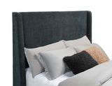 Preston Upholstered Queen Audio Flame Visualizer Bed Dark Blue - 305821Q