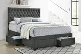Soledad Upholstered Eastern King Storage Panel Bed Grey - 305877KE