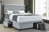 Soledad Upholstered Full Storage Panel Bed Light Grey - 305878F