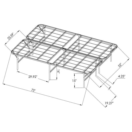 Mabel Metal Full Mattress Support Platform Bed Black - 305957F