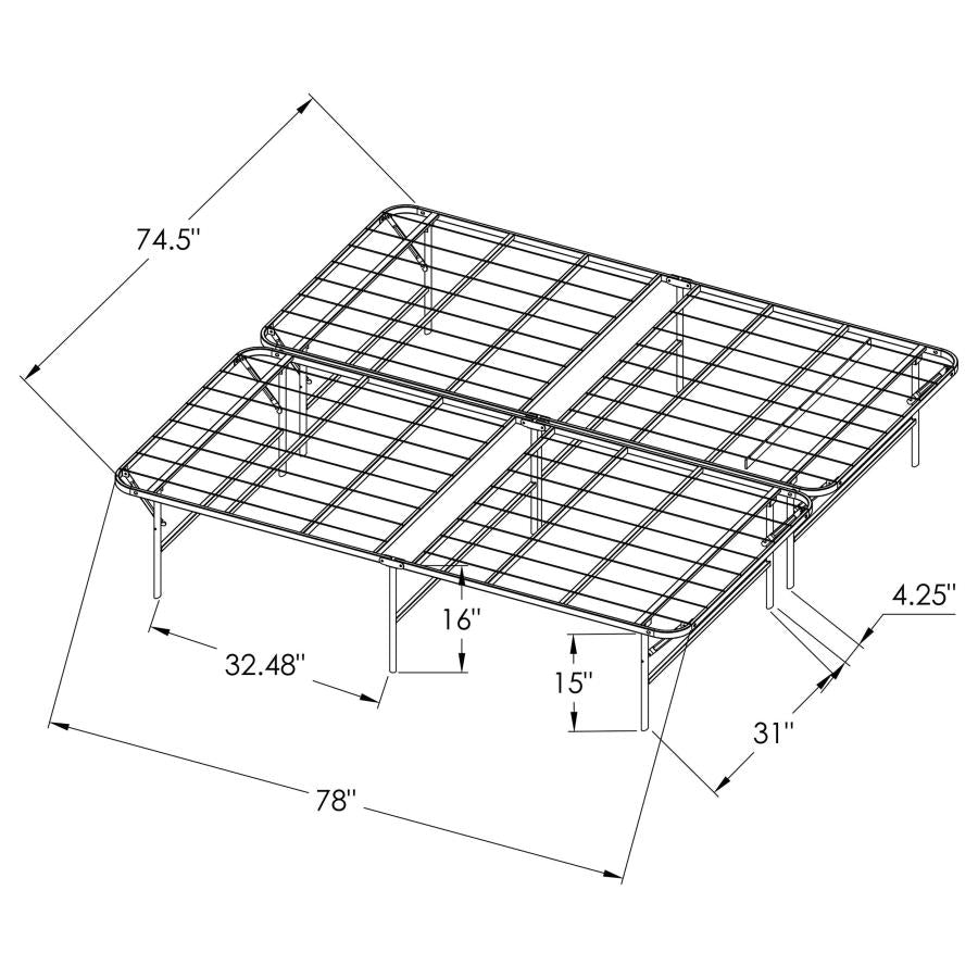 Mabel Metal Eastern King Mattress Support Platform Bed Black - 305957KE