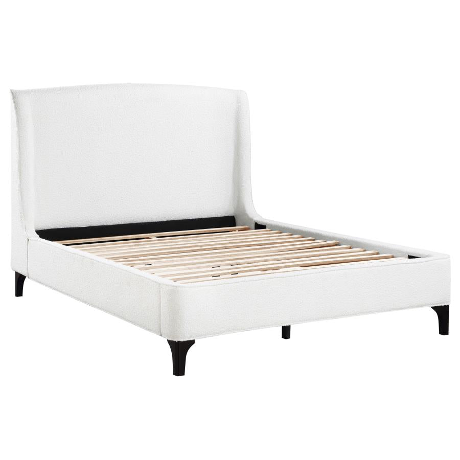 Mosby Upholstered Eastern King Wingback Bed Snow - 306020KE