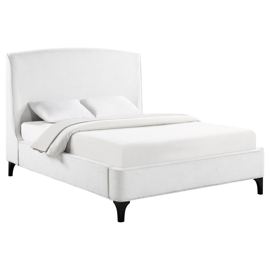 Mosby Upholstered Eastern King Wingback Bed Snow - 306020KE