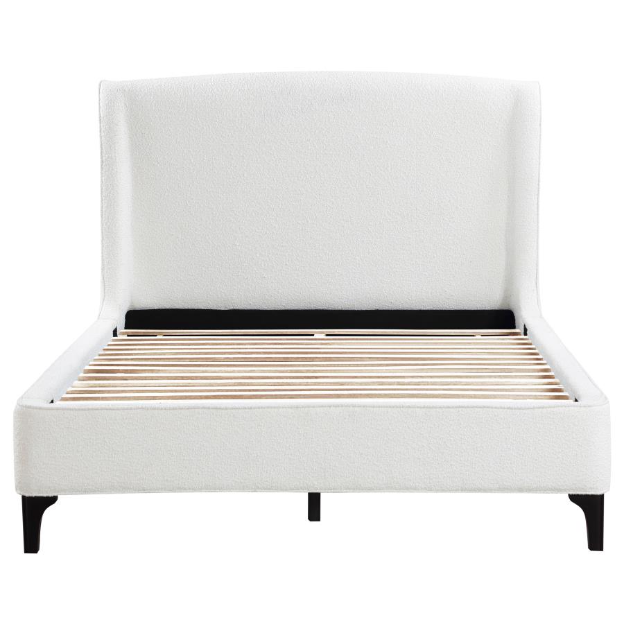 Mosby Upholstered Eastern King Wingback Bed Snow - 306020KE