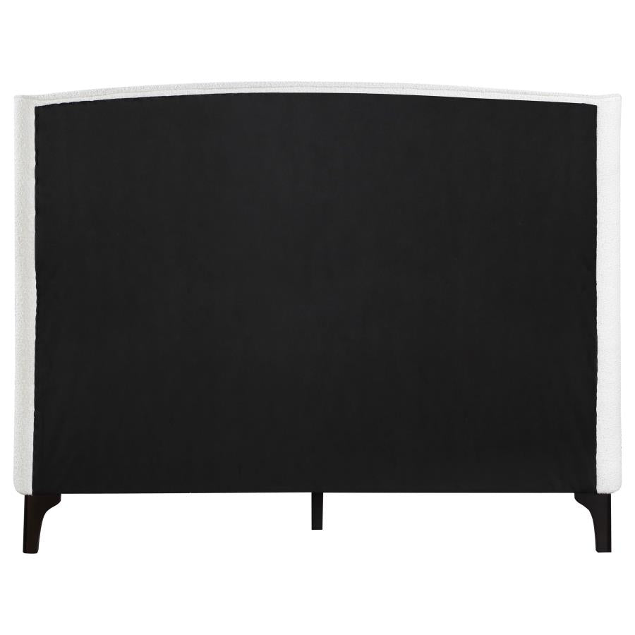Mosby Upholstered Eastern King Wingback Bed Snow - 306020KE