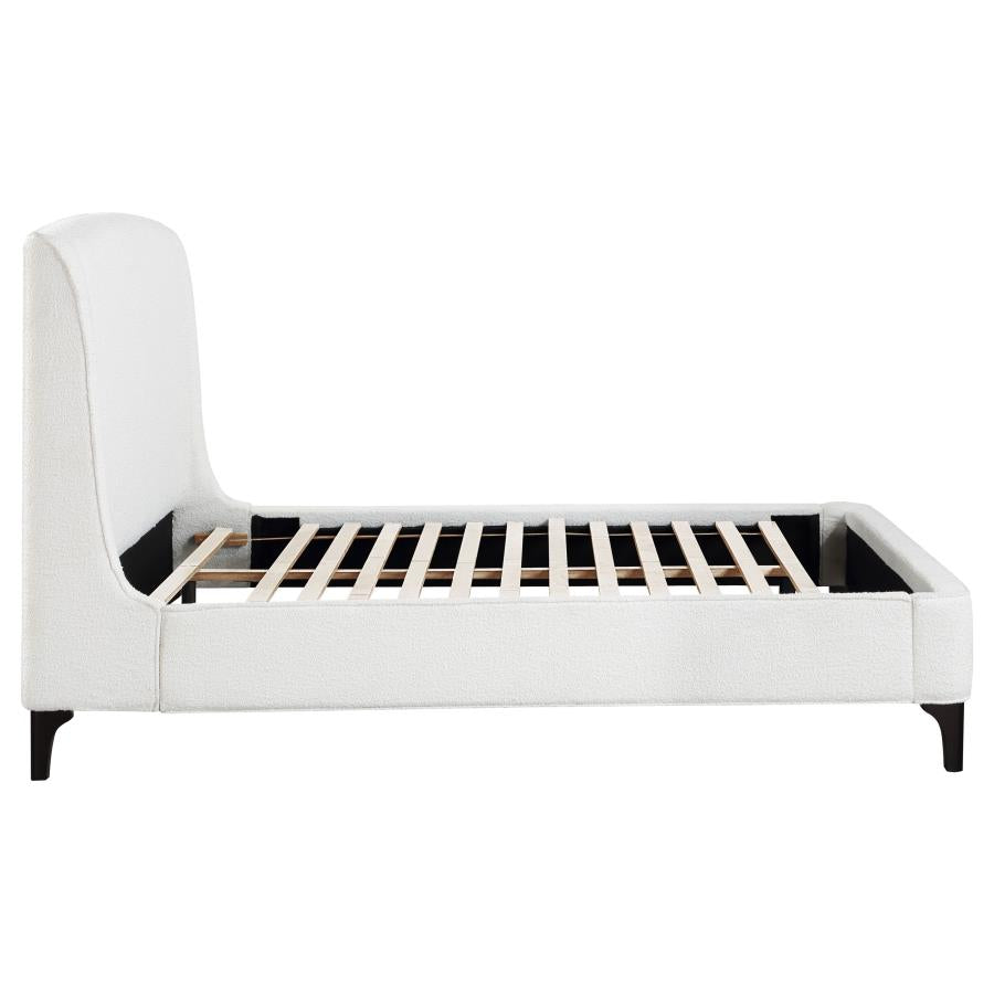 Mosby Upholstered Eastern King Wingback Bed Snow - 306020KE