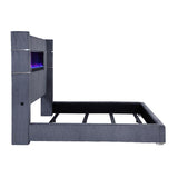 Tisdall Upholstered Eastern King Flame Visualizer Bed Grey - 306030KE