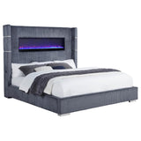Tisdall Upholstered Cal King Flame Visualizer Bed Grey - 306030KW