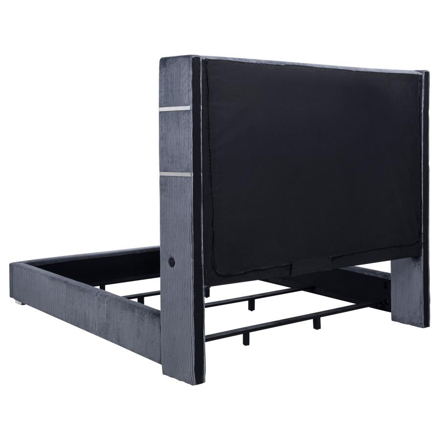 Tisdall Upholstered Cal King Flame Visualizer Bed Grey - 306030KW