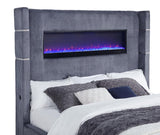Tisdall Upholstered Cal King Flame Visualizer Bed Grey - 306030KW