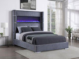 Tisdall Upholstered Queen Flame Visualizer Bed Grey - 306030Q
