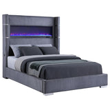 Tisdall Upholstered Queen Flame Visualizer Bed Grey - 306030Q