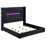 Tisdall Upholstered Cal King Flame Visualizer Bed Black - 306031KW