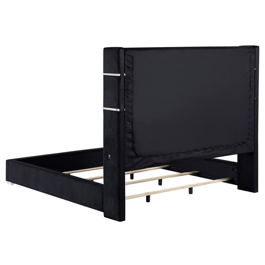 Tisdall Upholstered Cal King Flame Visualizer Bed Black - 306031KW