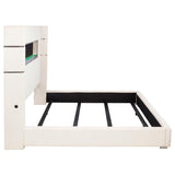 Tisdall Upholstered Eastern King Flame Visualizer Bed Cream - 306032KE