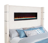 Tisdall Upholstered Eastern King Flame Visualizer Bed Cream - 306032KE