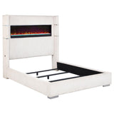 Tisdall Upholstered Queen Flame Visualizer Bed Cream - 306032Q