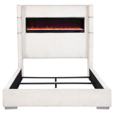 Tisdall Upholstered Queen Flame Visualizer Bed Cream - 306032Q