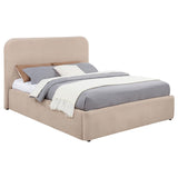 Anders Upholstered Eastern King Storage Lift Platform Bed Beige - 306037BEIKE