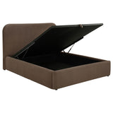 Anders Upholstered Eastern King Storage Lift Platform Bed Chocolate - 306037CHKE