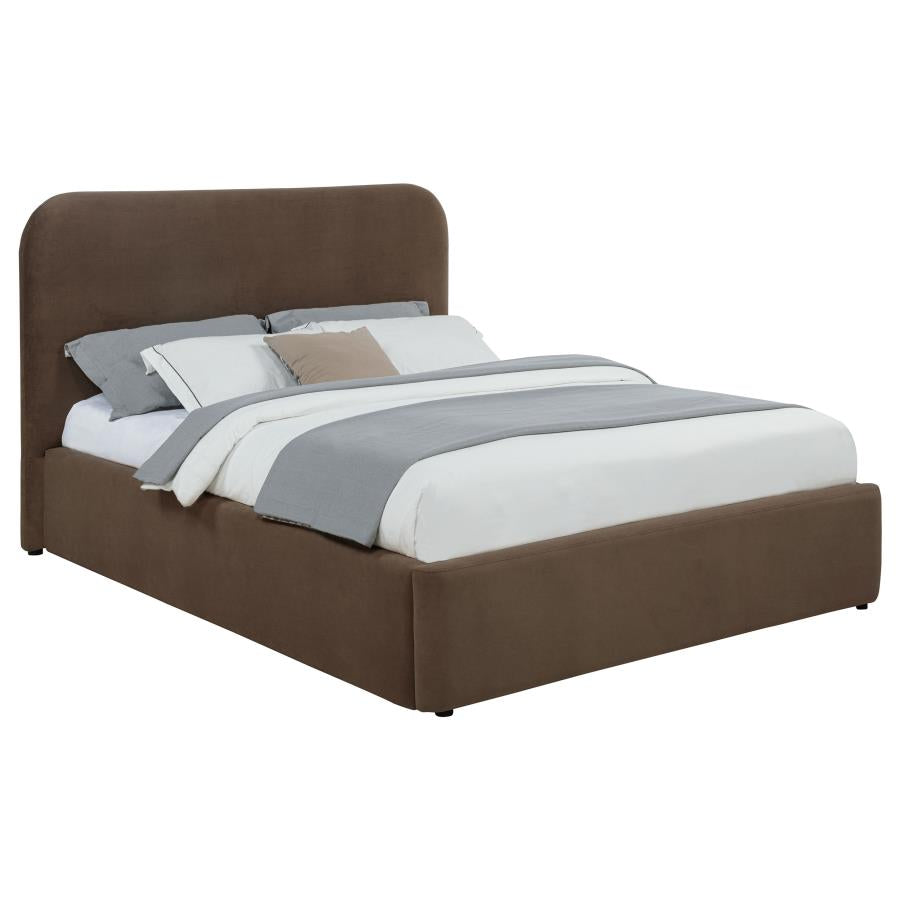 Anders Upholstered Eastern King Storage Lift Platform Bed Chocolate - 306037CHKE