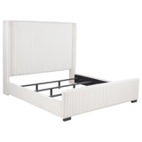 Natasha 65-inch Upholstered Eastern King Wingback Bed Cream - 306051KE