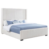 Natasha 65-inch Upholstered Eastern King Wingback Bed Cream - 306051KE