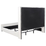 Natasha 65-inch Upholstered Eastern King Wingback Bed Cream - 306051KE