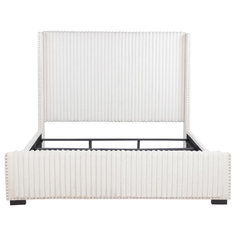 Natasha 65-inch Upholstered California King Bed Cream - 306051KW