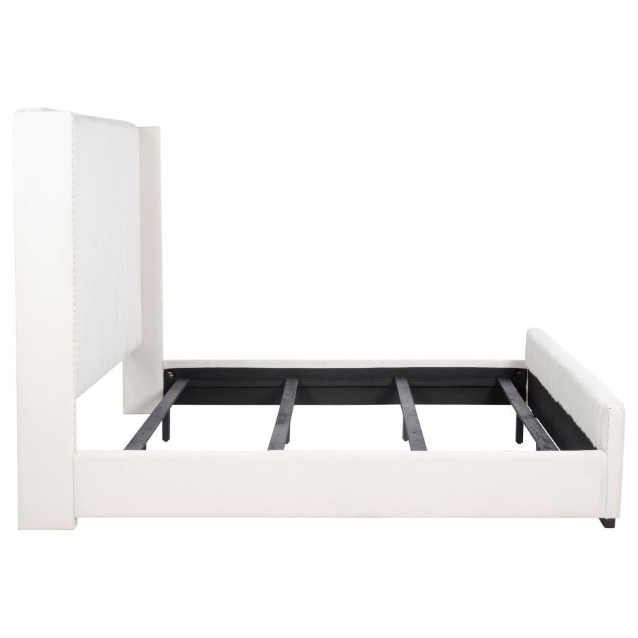 Natasha 65-inch Upholstered California King Bed Cream - 306051KW