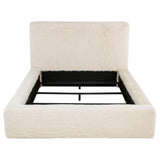 Rebecca Faux Fur Upholstered Eastern King Bed Cream - 306141KE