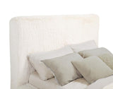 Rebecca Faux Fur Upholstered California King Bed Cream - 306141KW