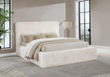 Rebecca Faux Fur Upholstered Queen Bed Cream - 306141Q