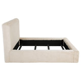 Rebecca Faux Fur Upholstered Queen Bed Cream - 306141Q